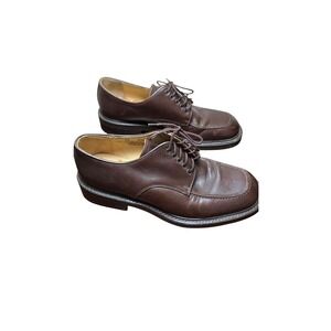 J. Crew Brown Leather Lace-Up Oxford Old Money Dress Shoes 10.5M Made In Italy